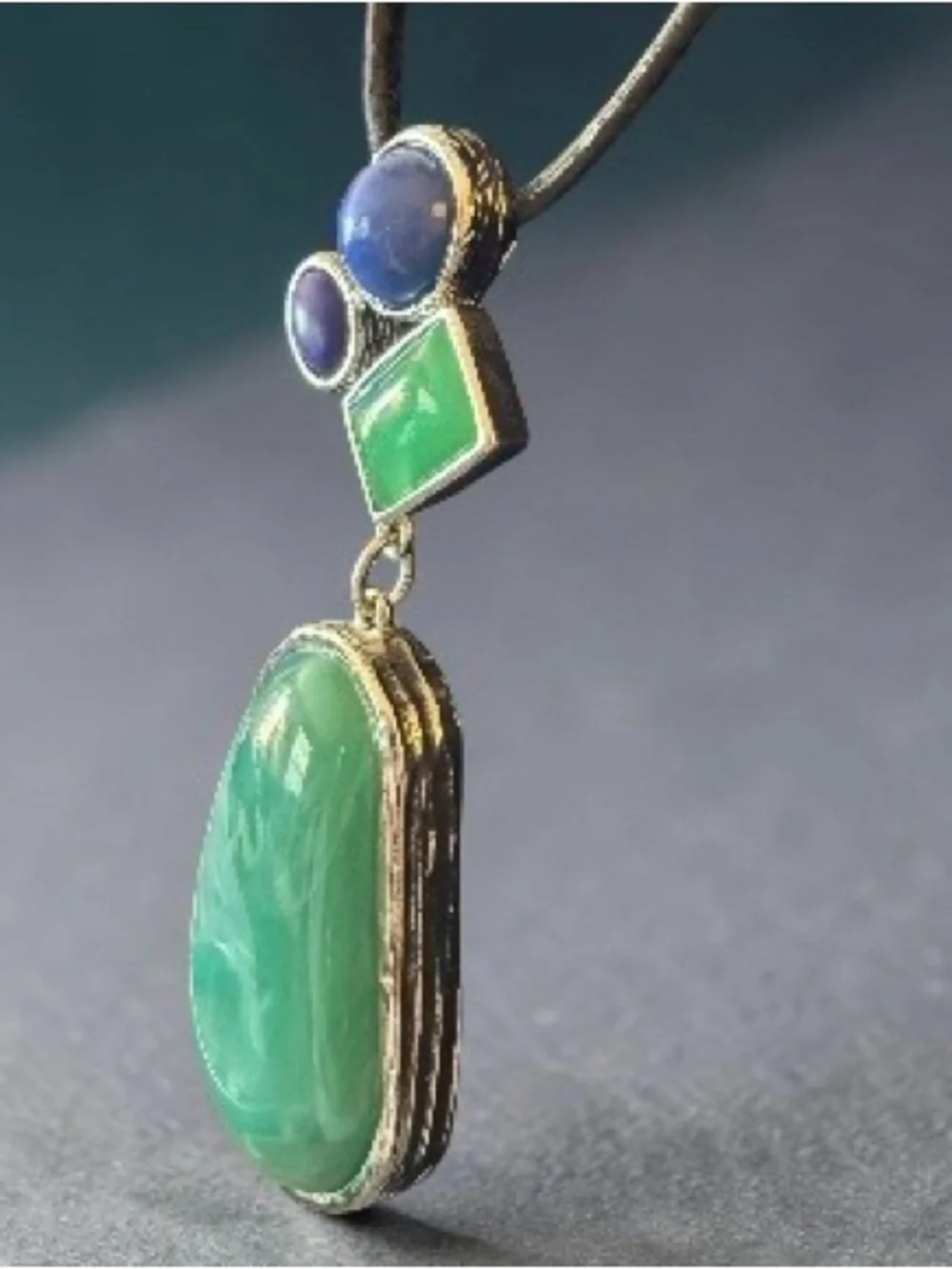🔥Chico’s Statement Necklace with Multi Color Pendant Green Blue Purple Boho